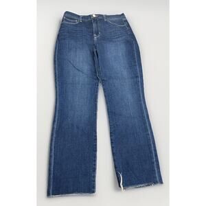 $285 L’agence Sada Slim-Leg Cropped Jean Portland High Rise Size 27 Blue Raw